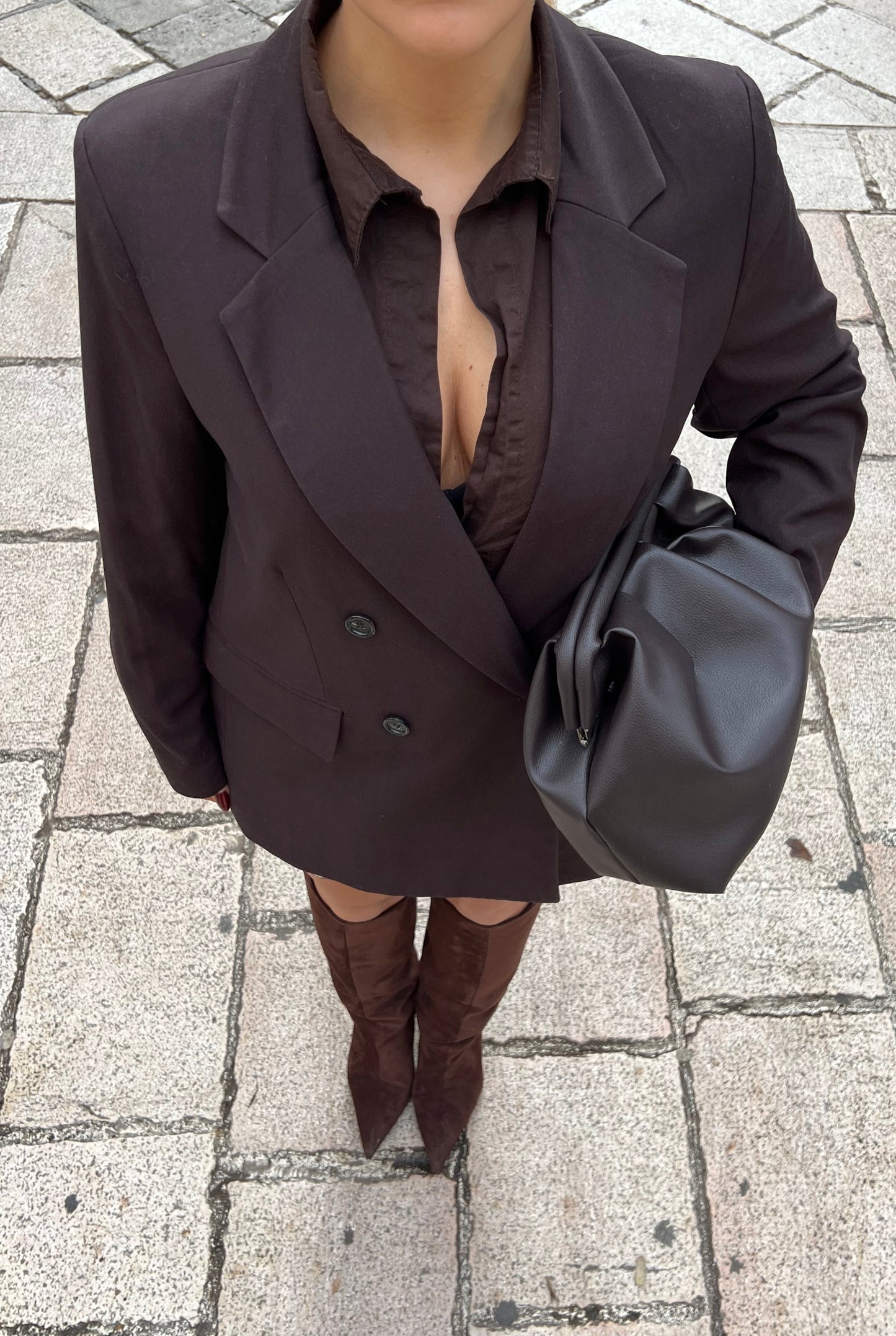 THE MAXI CLUTCH - espresso