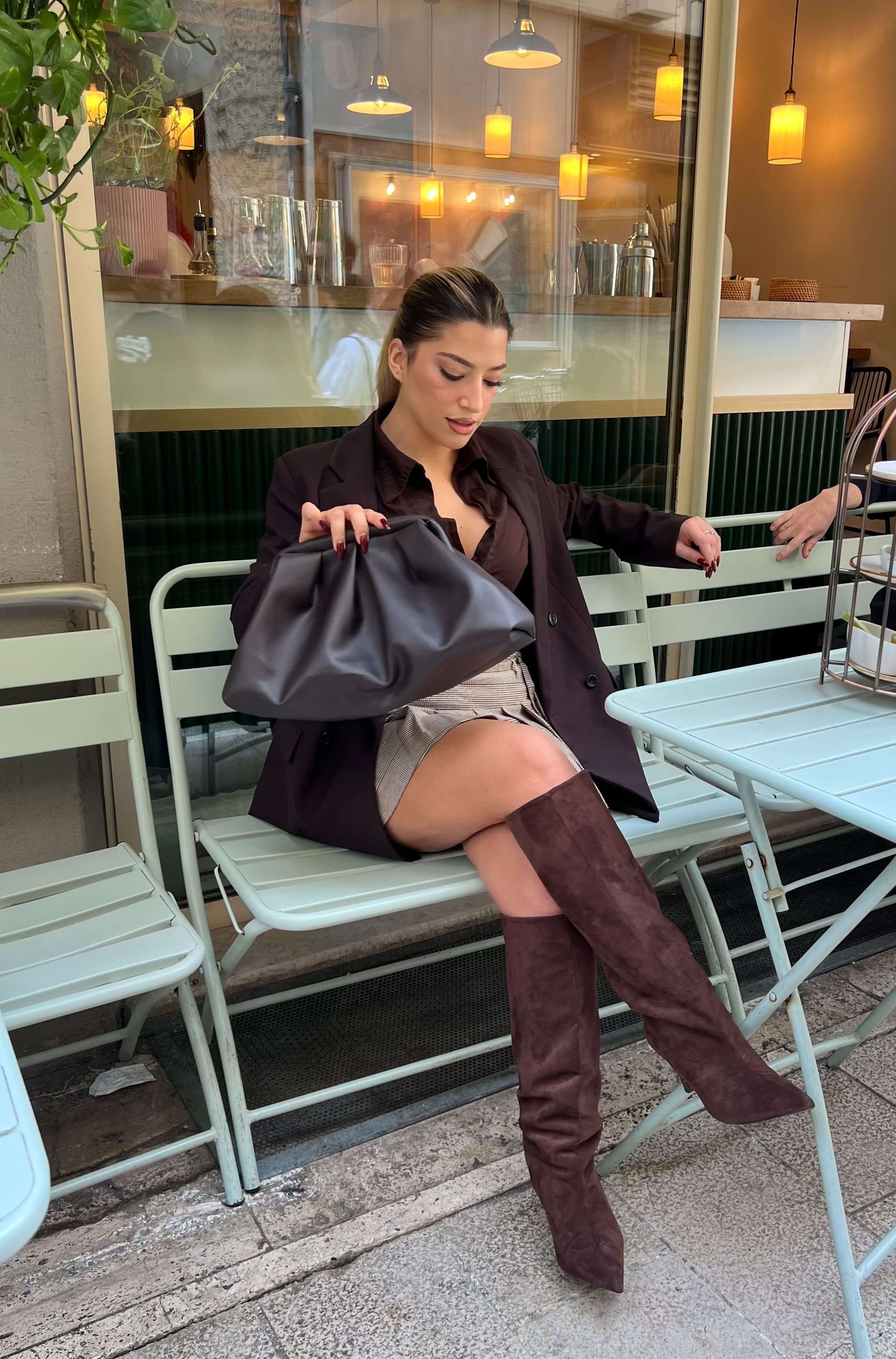 THE MAXI CLUTCH - espresso